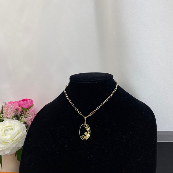 14K YELLOW GOLD PENDANT with GOLD OVER ONYX - Picture 2 of 11